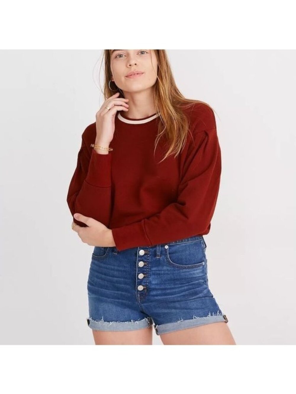 Madewell High-Rise Denim Shorts in Derby Wash Button-Front Edition size 25